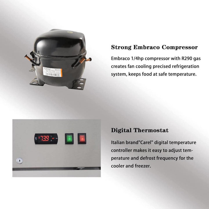 Display refrigerator compressor and thermostat