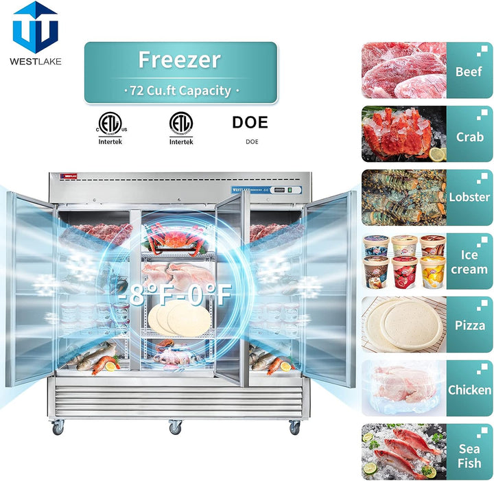 westlake freezer 72 cu. ft. capacity frozen food