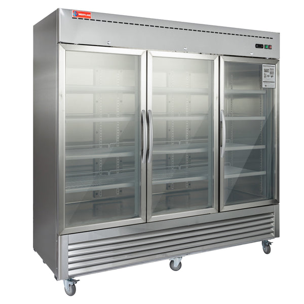 Beverage Cooler Refrigerator Glass Door Display Refrigerator 3 door (WKR-82BG)