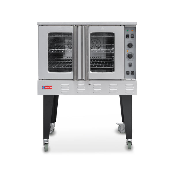 commercial convection oven front look full size with legs single deck