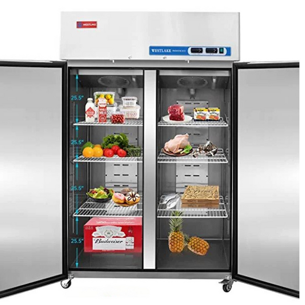 Westlake 48" Commercial Refrigerator Freezer Combo – 2-Door Stainless Steel (WK-48RF)