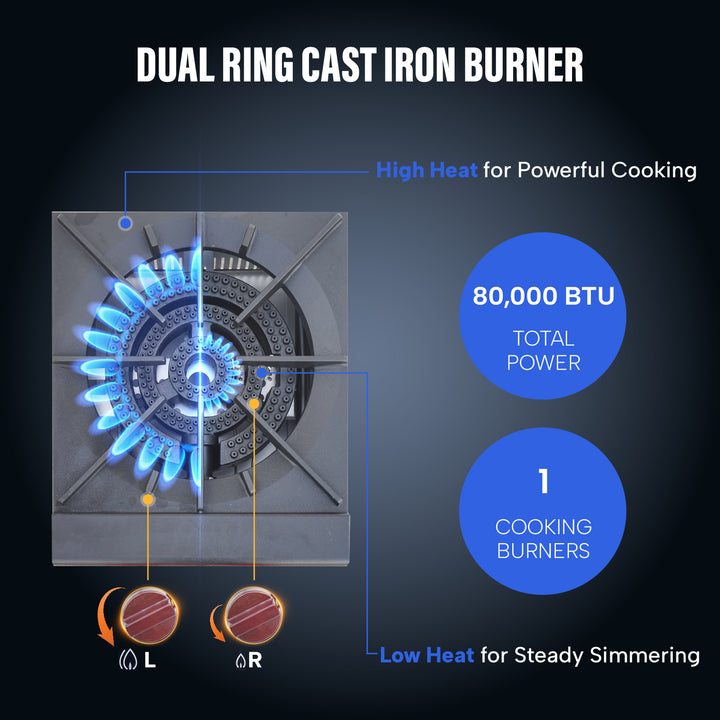 stock pot burner SP-1M dual ring cast iron burner 80,000 BTU 1 burner