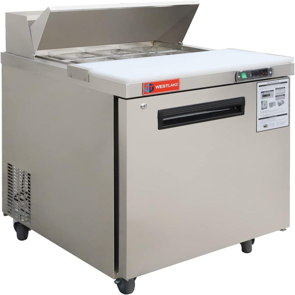 wksr-27b pizza counter 6 containers front look stainless steel westlake