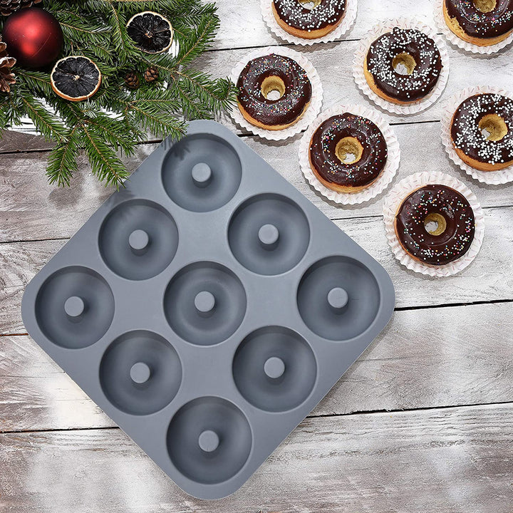 Windfall 10Pcs Spiral Ring Silicone Molds, Nonstick Silicone Donut Mold,  Silicone CEANake Baking Cups, Silicone Donut Pan, Muffin, Jello, Bagel Pan,  Oven- Microwave- Dishwasher Safe 